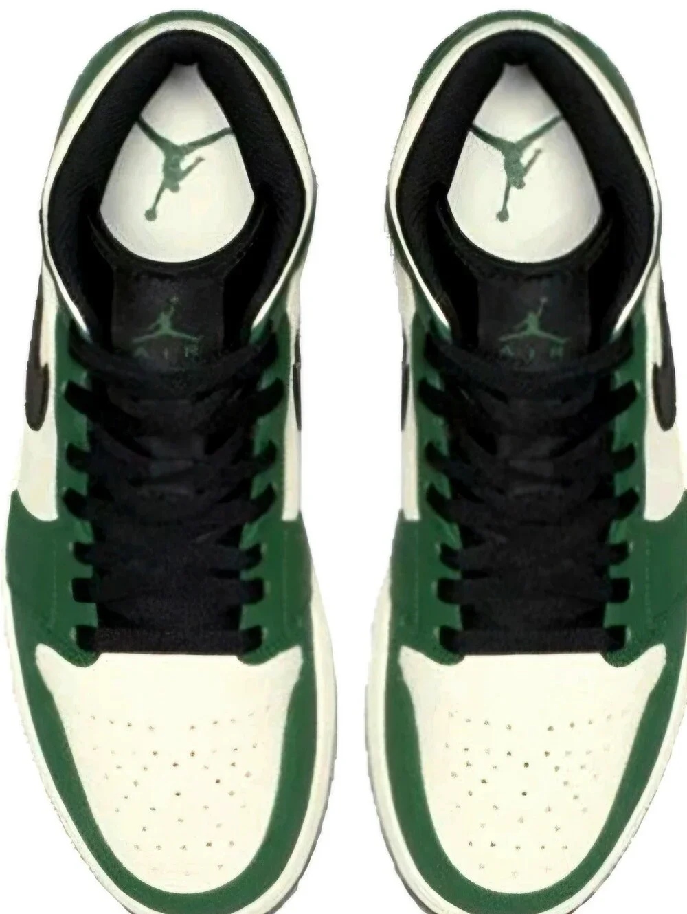 NEW Nike Air Jordan 1 Mid Pine Green / Sail Black 2018 Mens 9.5 852542-301